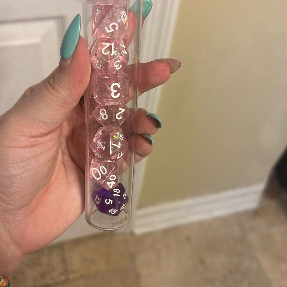 Pink and Purple Dice Set
